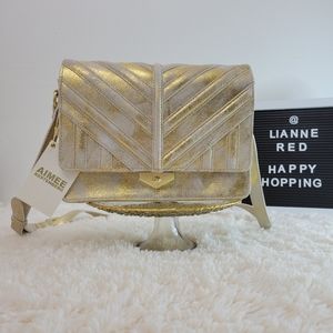 Aimee Kestenberg Quilted Metallica Crossbody Leather Bag